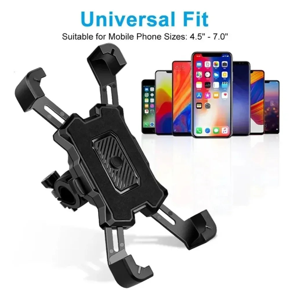 Universal Motorcycle & Bicycle Phone Holder – Secure Handlebar Mount (Black)