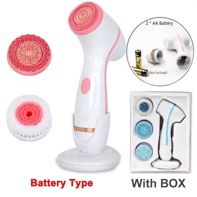 Electric Facial Cleanser – IPX7 Waterproof Multi-Brush Skin Cleaning Device