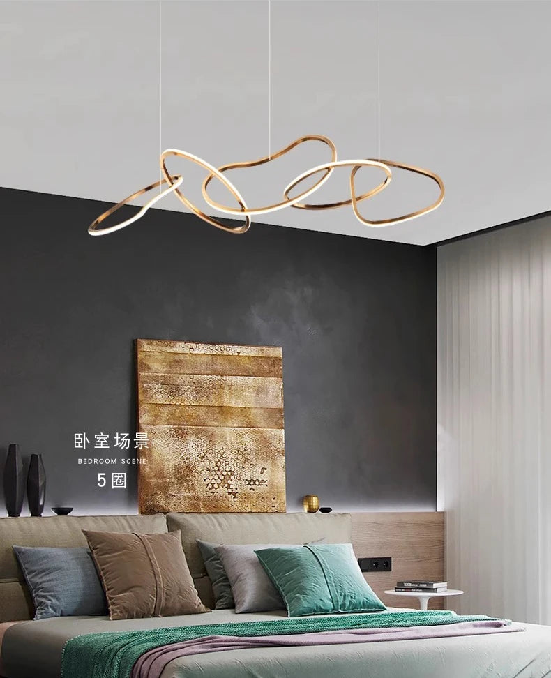 MZXFA Smart LED Pendant Light JLD0190 | Remote Dimmable, Modern Stainless Steel