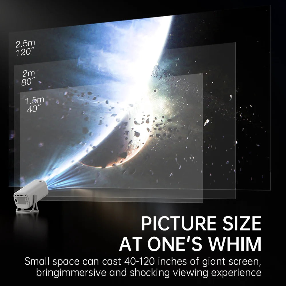 Smart Mini Projector – Android 11, 720P Native, 1080P/4K Support, BT 5.0