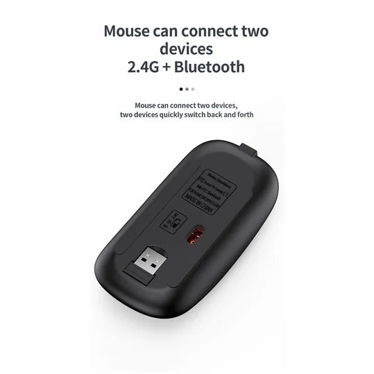Slim Wireless Keyboard Mouse Set – Multi-Device Bluetooth, USB Receiver
