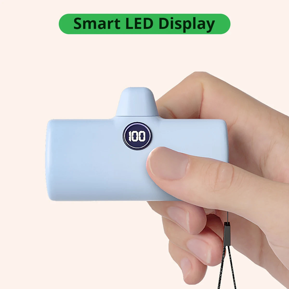 Pocket Power Bank 5000mAh – 18W PD Fast Charge for iPhone & Android