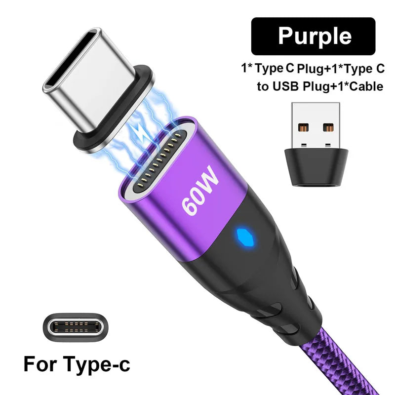 Nylon Braided 6-in-1 Charging Cable – QC3.0 Fast Charge & Data Sync (3A)