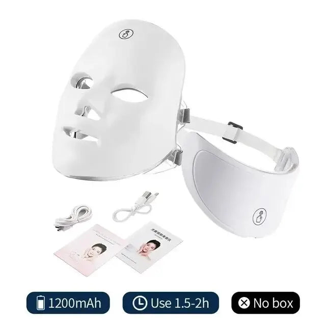 Professional 7-Color LED Face & Neck Mask – Home Skin Rejuvenation Device