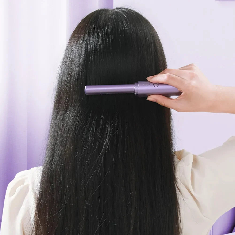 2-in-1 Mini Cordless Hair Straightener Comb – USB Rechargeable Portable Styling Tool