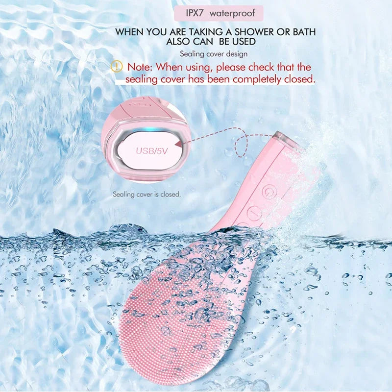 Windaily Rechargeable Silicone Facial Cleansing Brush – IPX7 Waterproof Deep Clean Vibration Tool