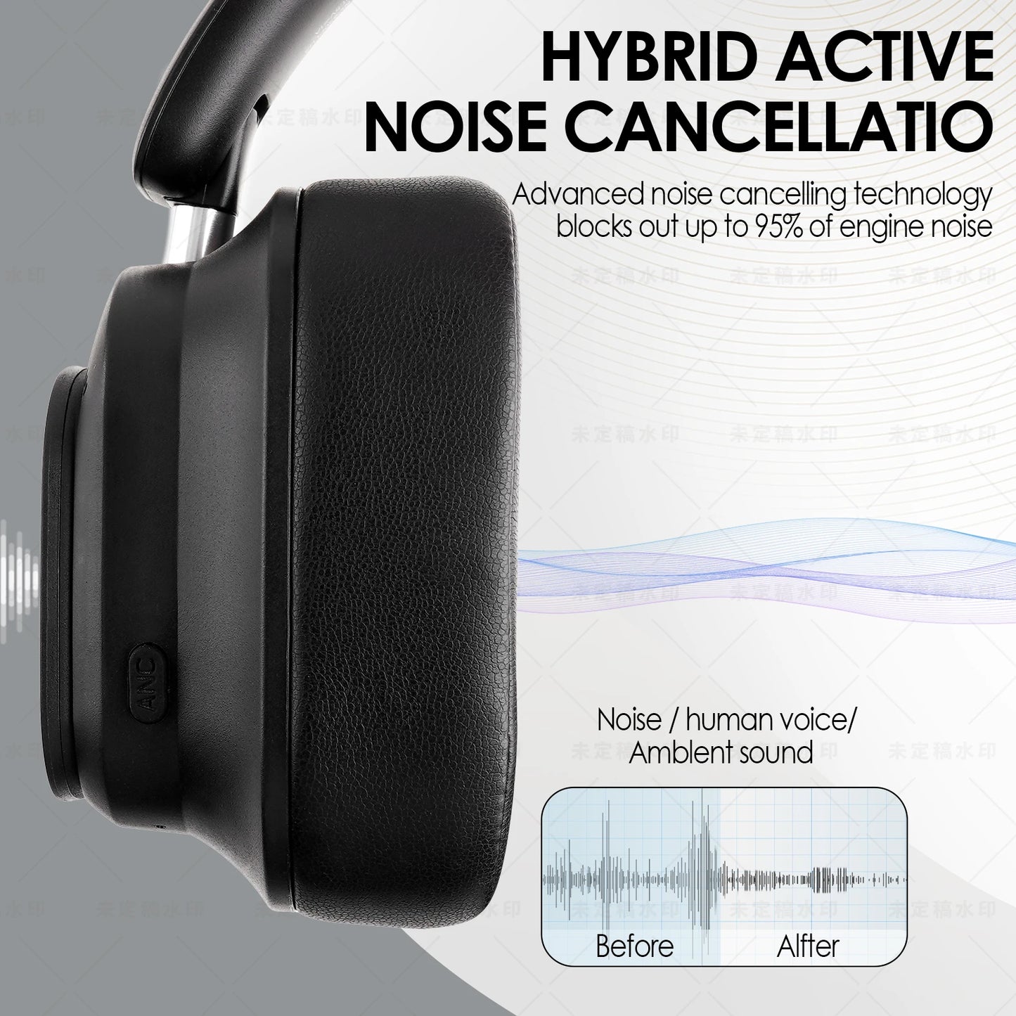 JH-ANC930PLUS Hybrid ANC Bluetooth Headphones – Touch Screen, 70H Playtime
