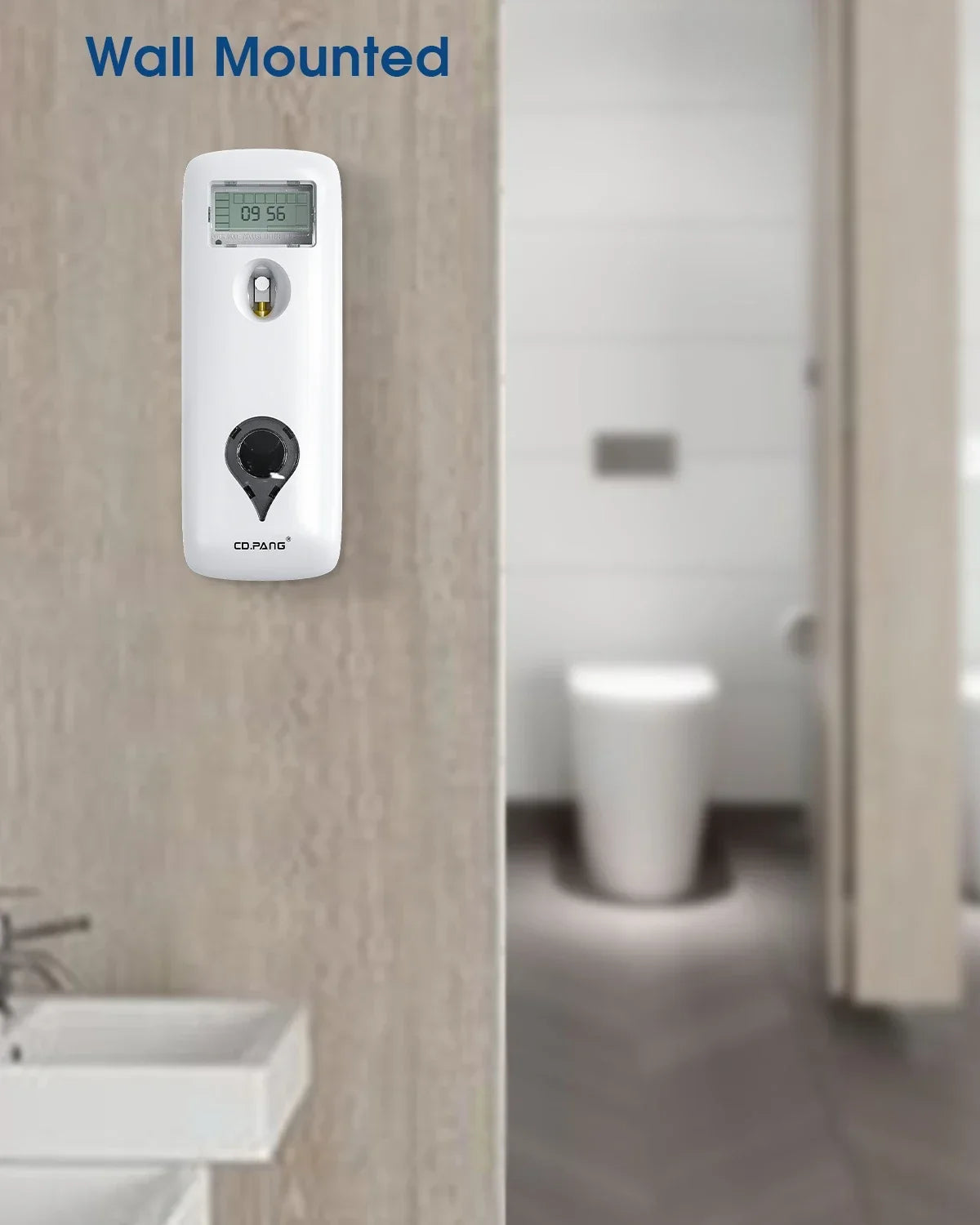 CDWK Automatic Liquid Air Freshener Dispenser – 300ml, No-Drill Wall Mount, LCD Timer