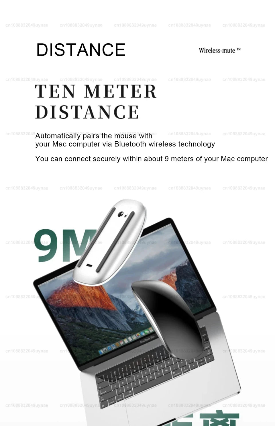 Mini Bluetooth Wireless Mouse – Rechargeable, Touch Scroll, Ultra-Slim Design