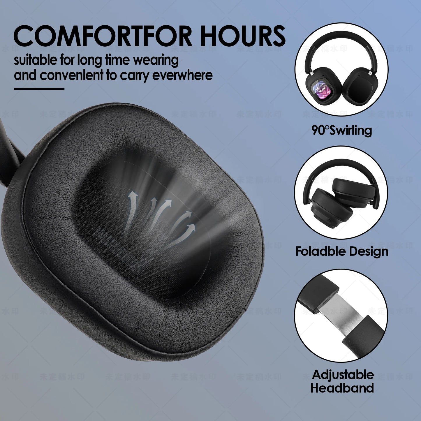 JH-ANC930PLUS Hybrid ANC Bluetooth Headphones – Touch Screen, 70H Playtime