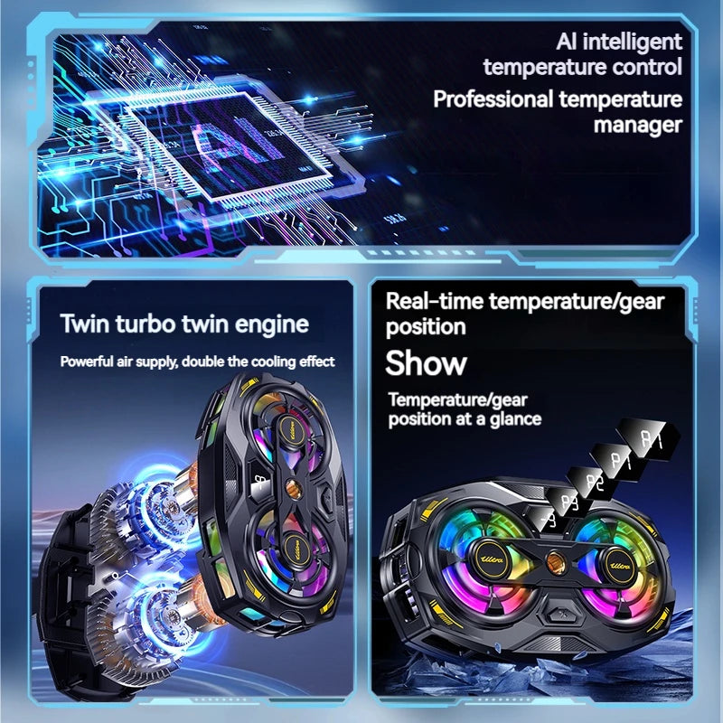 K32 Smartphone Cooler | Dual-Core Radiator, Digital Temperature Display & RGB