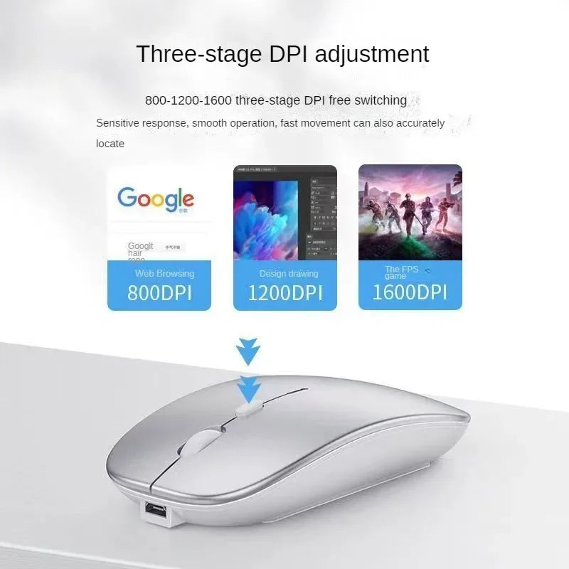 Bluetooth Wireless Mouse with Rechargeable Battery – Universal Dual-Hand Use