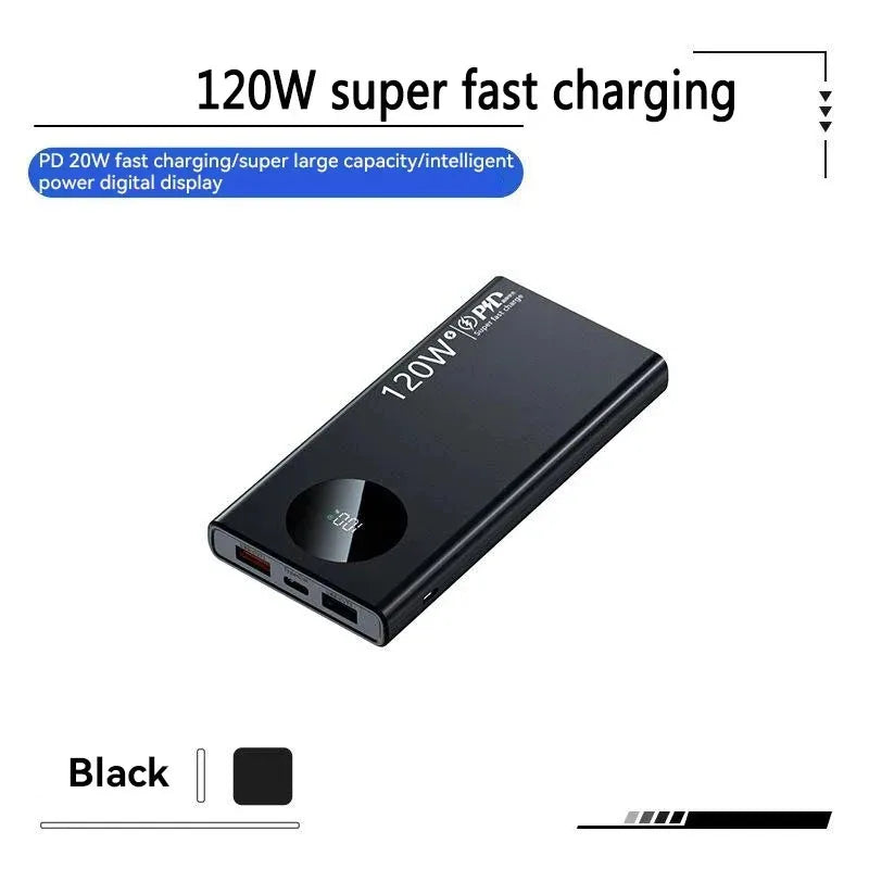 120W Ultra-High Capacity Power Bank 80000mAh – Fast Charging with Digital Display