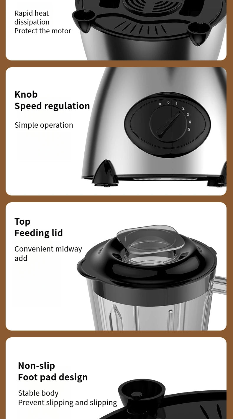 1.5L Electric Blender Juicer 850W – Multi-Function Food Processor & Smoothie Maker
