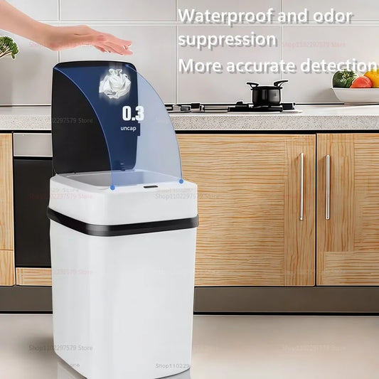 Automatic Trash Can 13L – Touchpad Sensor, Odor Isolation & Quiet Close