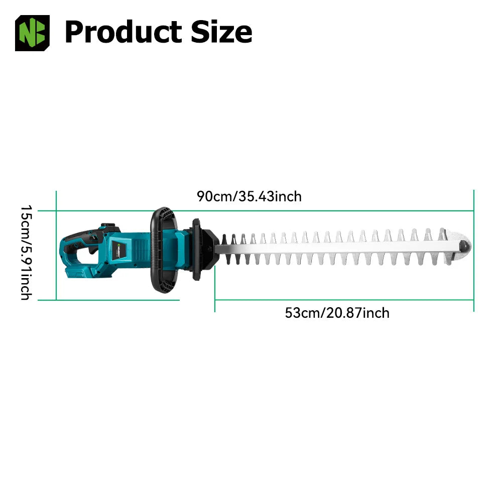 NewBeny Cordless Hedge Trimmer 18-21V – 530mm Dual Blade, 3000RPM Electric Trimmer (No Battery)