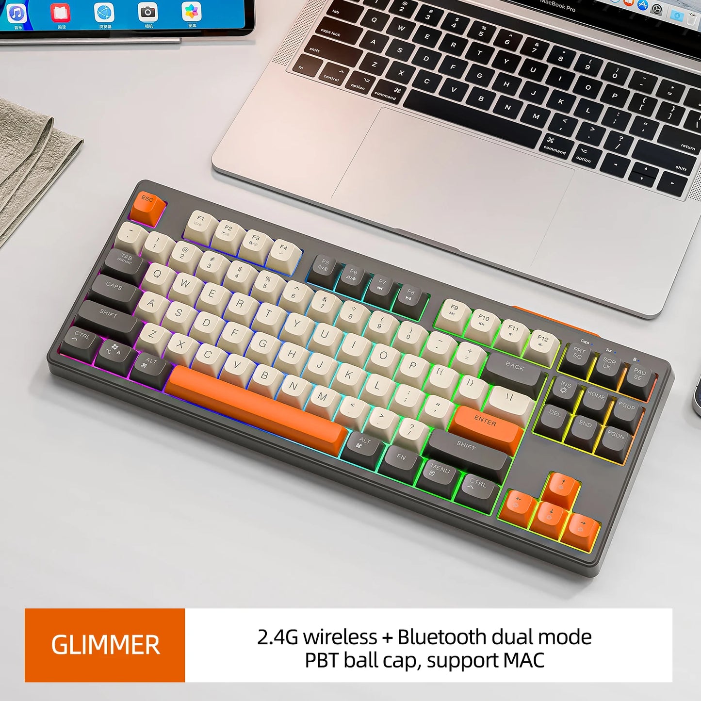 M87 Wireless Keyboard & Mouse Combo – Bluetooth Dual Mode, 87-Key Mini Layout