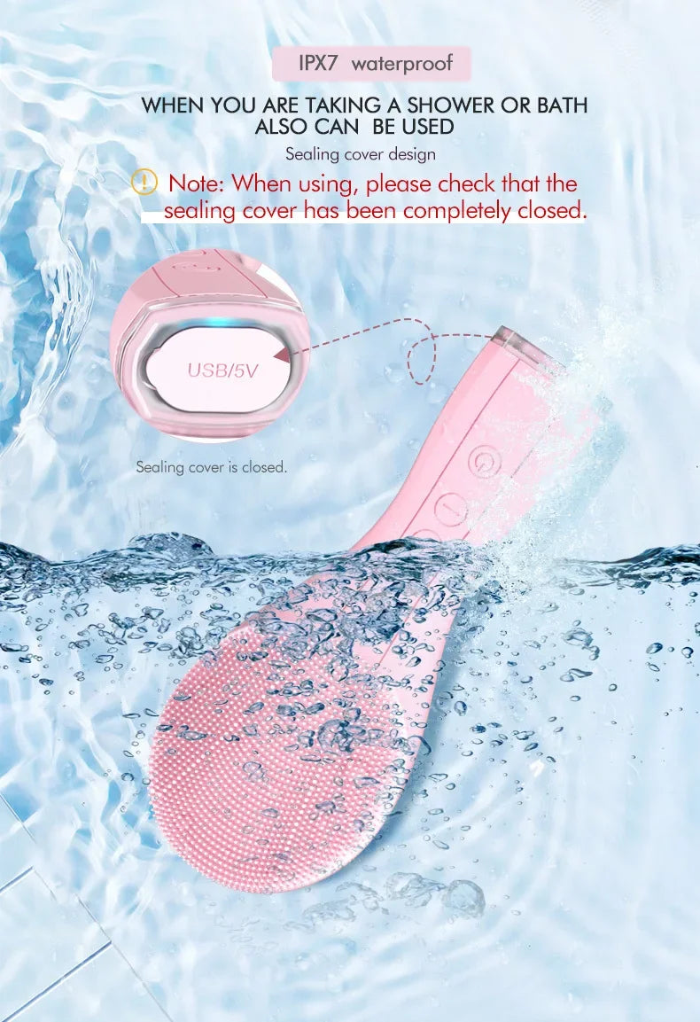 Windaily Rechargeable Silicone Facial Cleansing Brush – IPX7 Waterproof Deep Clean Vibration Tool