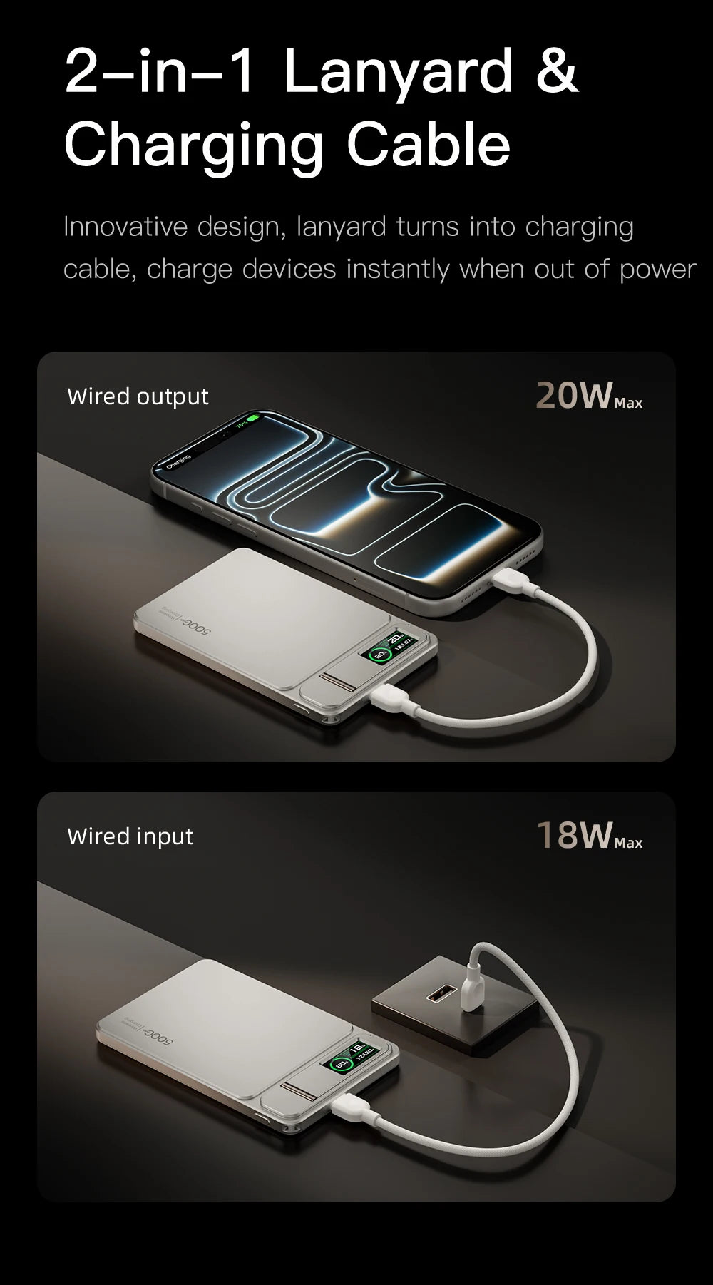 3-in-1 Wireless Power Bank 20W – MagSafe-Style Magnetic Charger with Smart Display & Stand