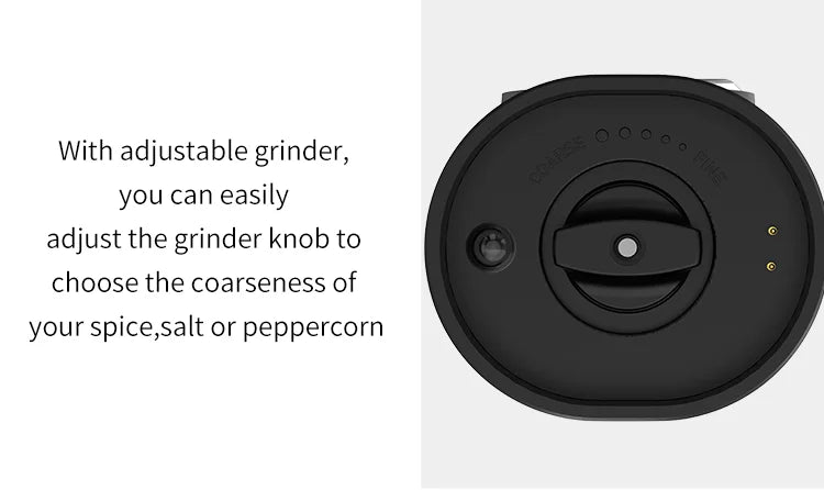 Automatic Salt & Pepper Grinder Set – Electric USB Rechargeable Spice Mills
