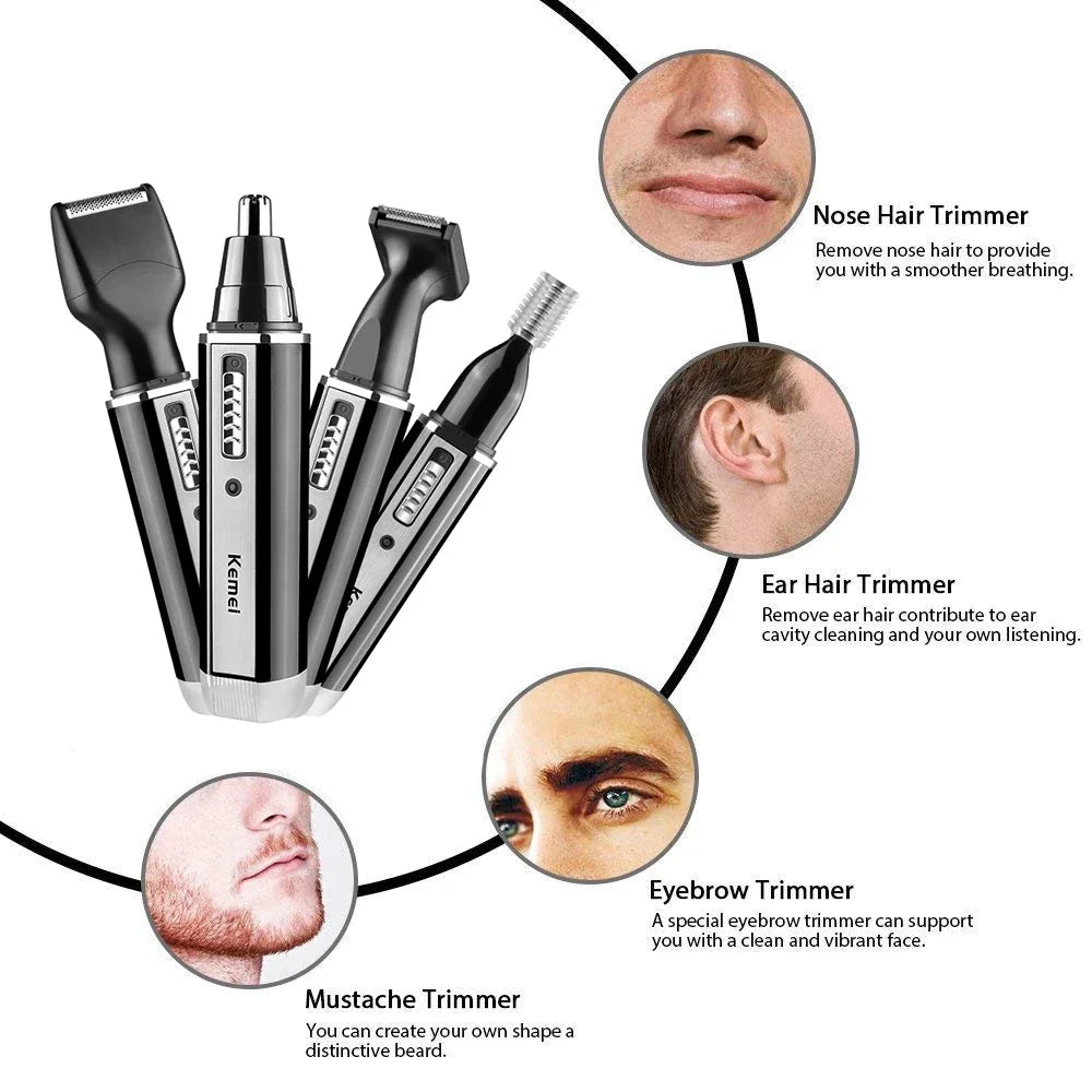 Kemei Multi-Function Hair Trimmer for Men & Women – Wet & Dry Grooming