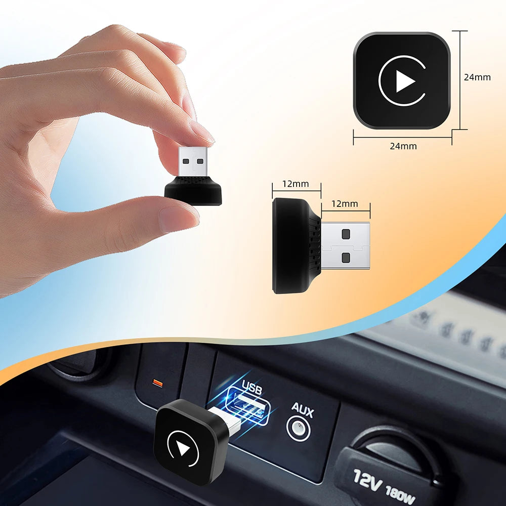 LEXXSON Ultra-Mini 2-in-1 Wireless CarPlay & Android Auto Adapter – 5.8GHz Plug & Play