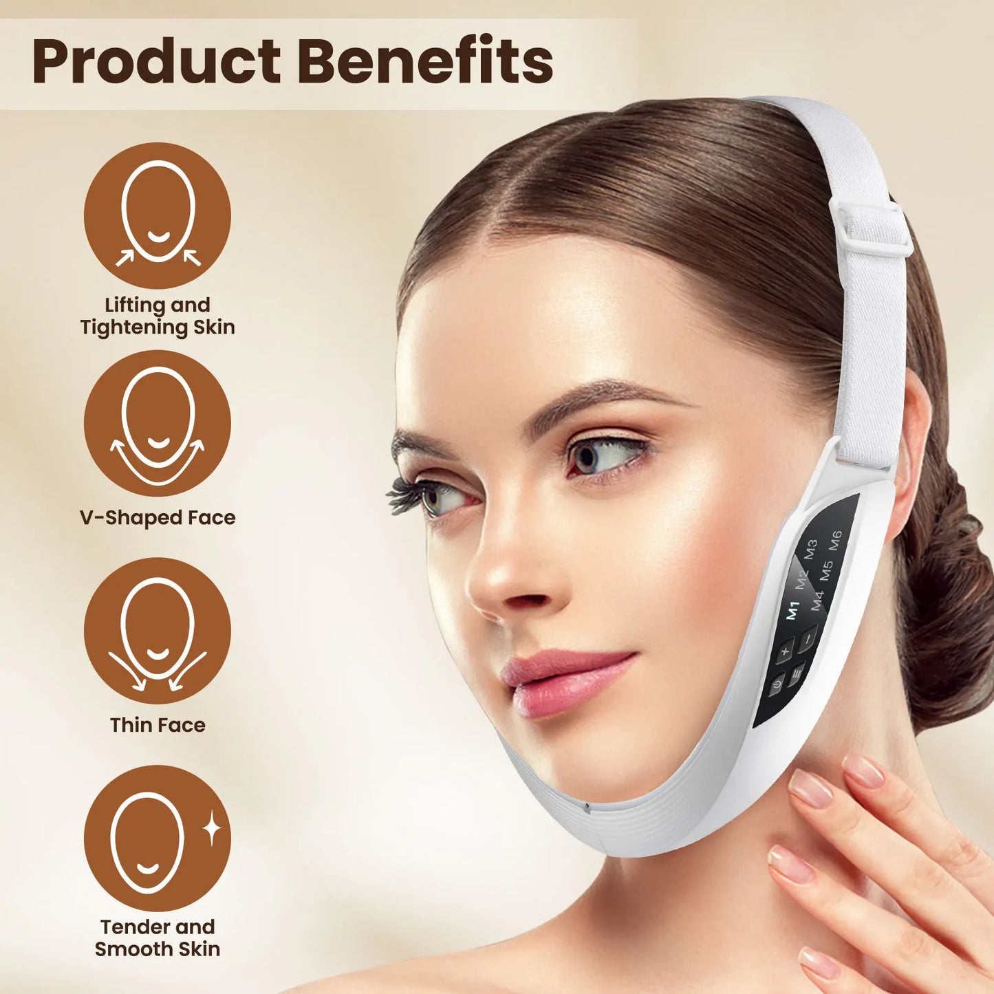 Hailicare Facial Lifting Instrument – EMS Vibration V-Face Slimming Belt