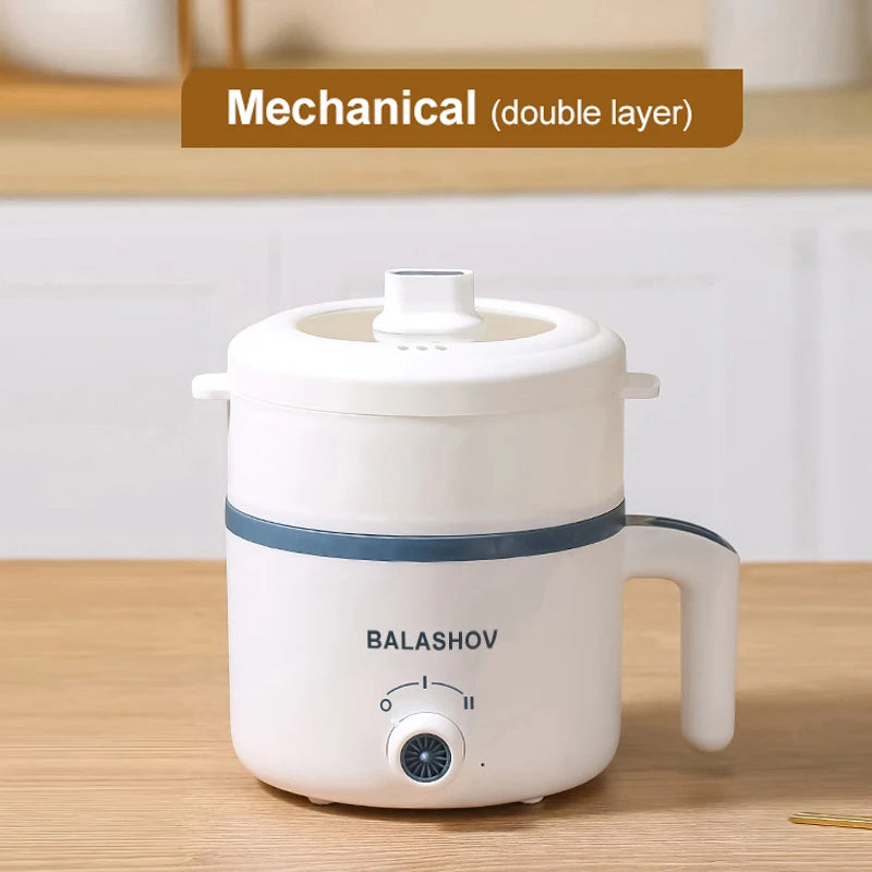 BALASHOV Compact Electric Rice Cooker 1.7L – Non-Stick Inner Pot, Steaming Basket Included