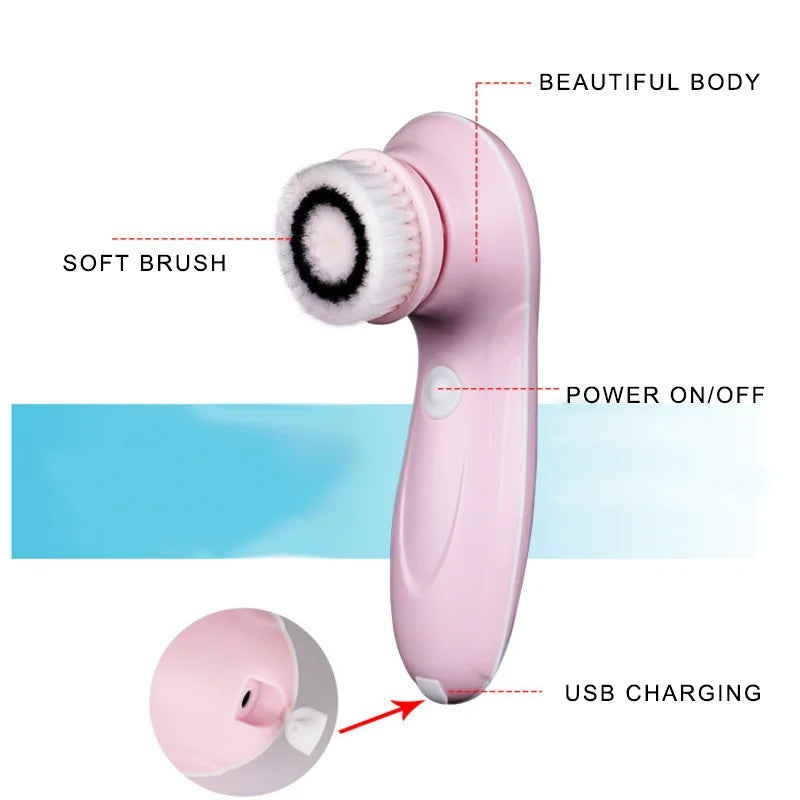 All-in-One Facial Cleansing Brush – Waterproof Exfoliating Face Cleaner