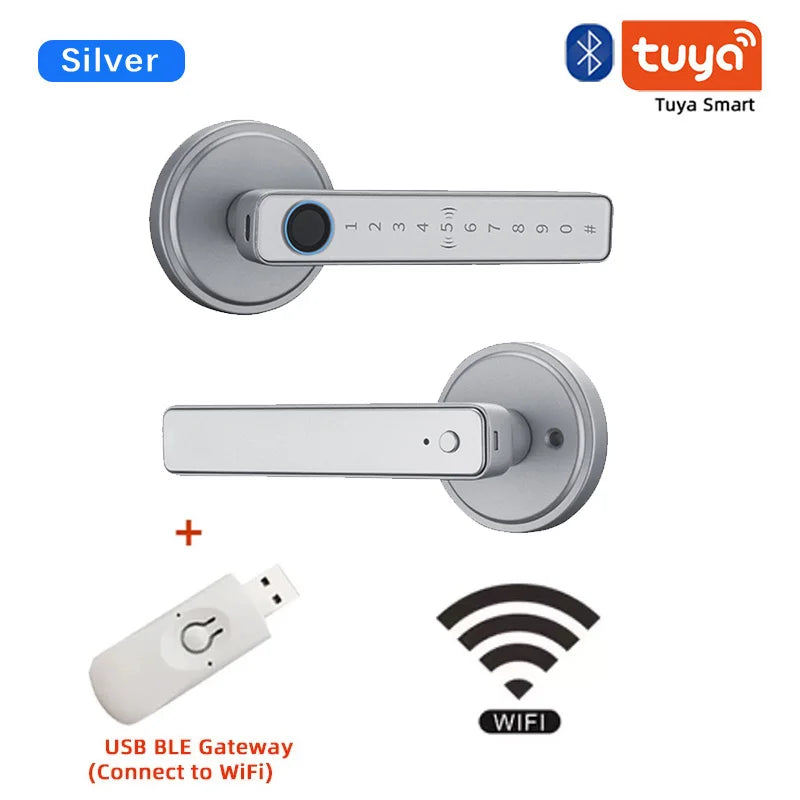 ZSF3 Smart Fingerprint Door Lock – Tuya Bluetooth App, Password & Key Unlock