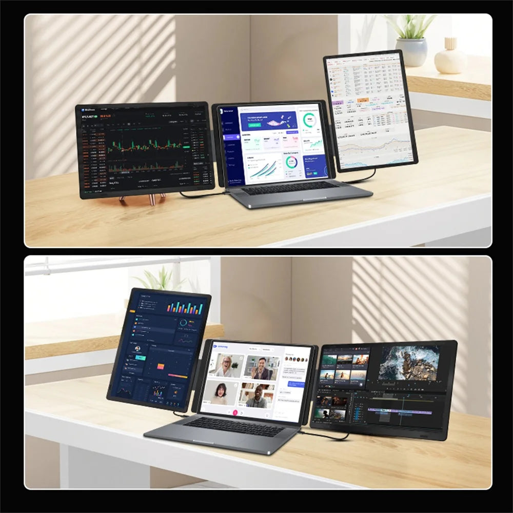 Rospider 14″ Portable Monitor – IPS Type-C, 1920×1080, Rotatable Swivel Display
