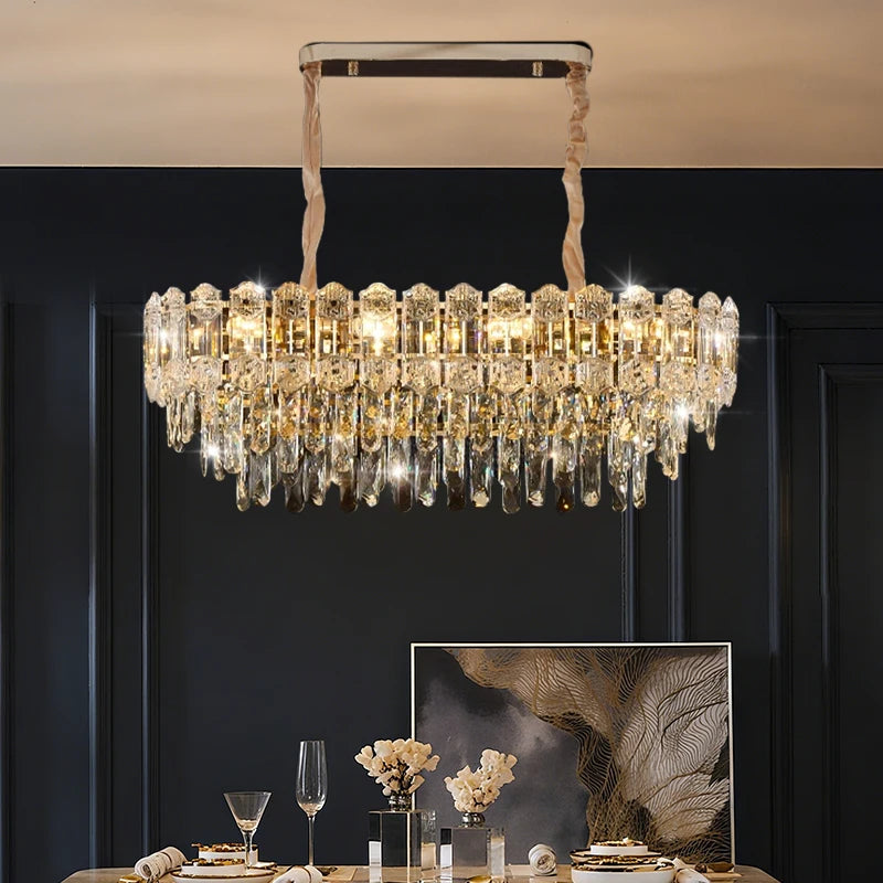 LUDOVICA Crystal LED Chandelier | Elegant Pendant Light for Bedroom & Dining