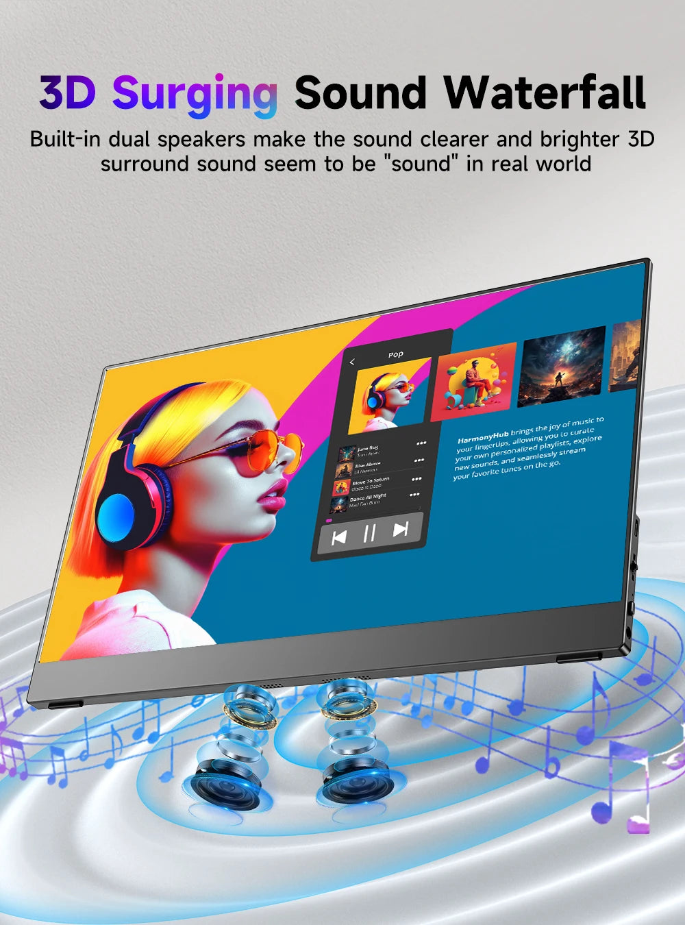 UPERFECT 13.3 Inch 4K OLED Portable Monitor with Speakers & USB-C / HDMI