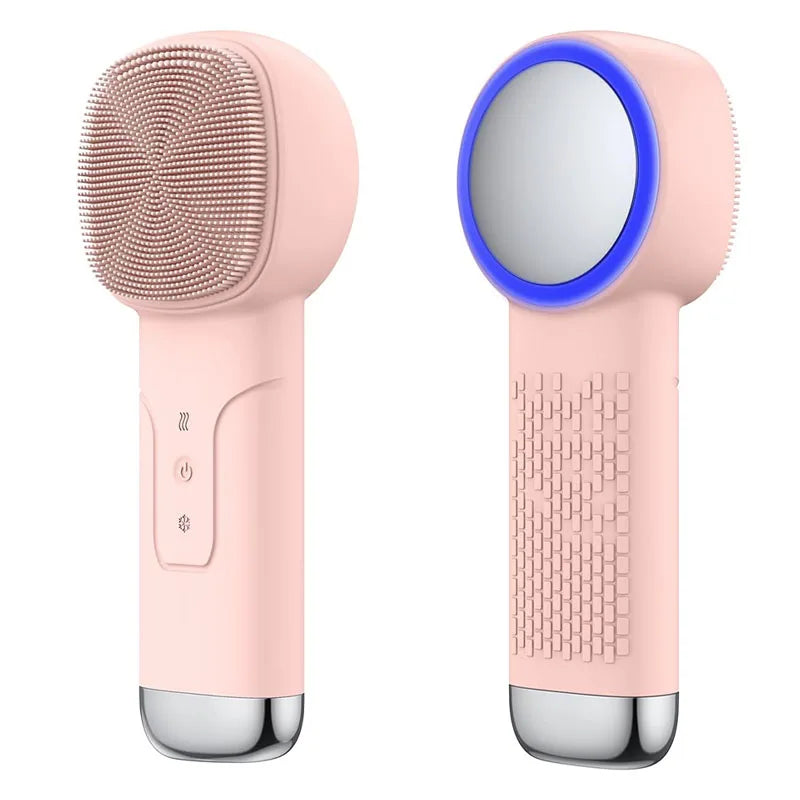 Alwafore Rechargeable Silicone Facial Cleansing Brush with Hot & Cold Compress – IPX6 Waterproof Deep Clean Tool