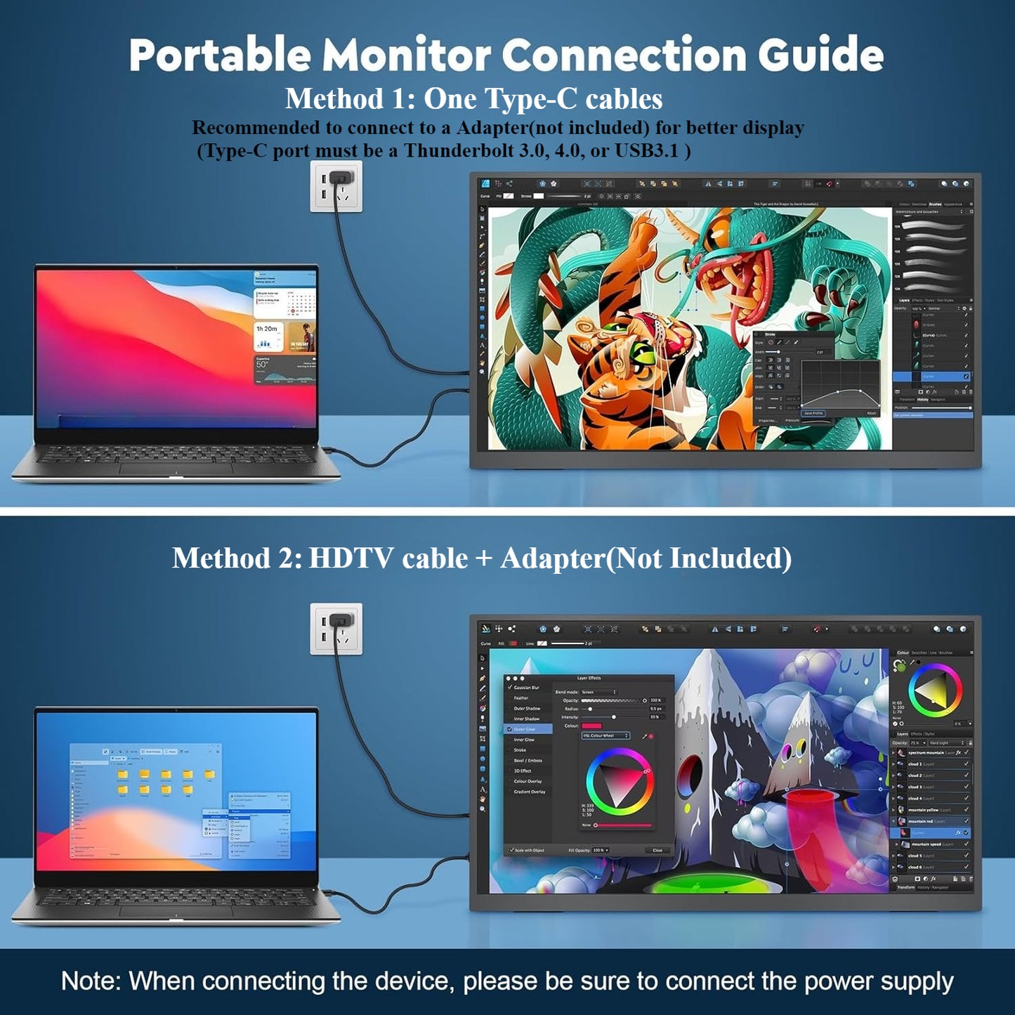 UPERFECT 17.3″ 144Hz Portable Gaming Monitor IPS USB-C HDMI HDR External Display